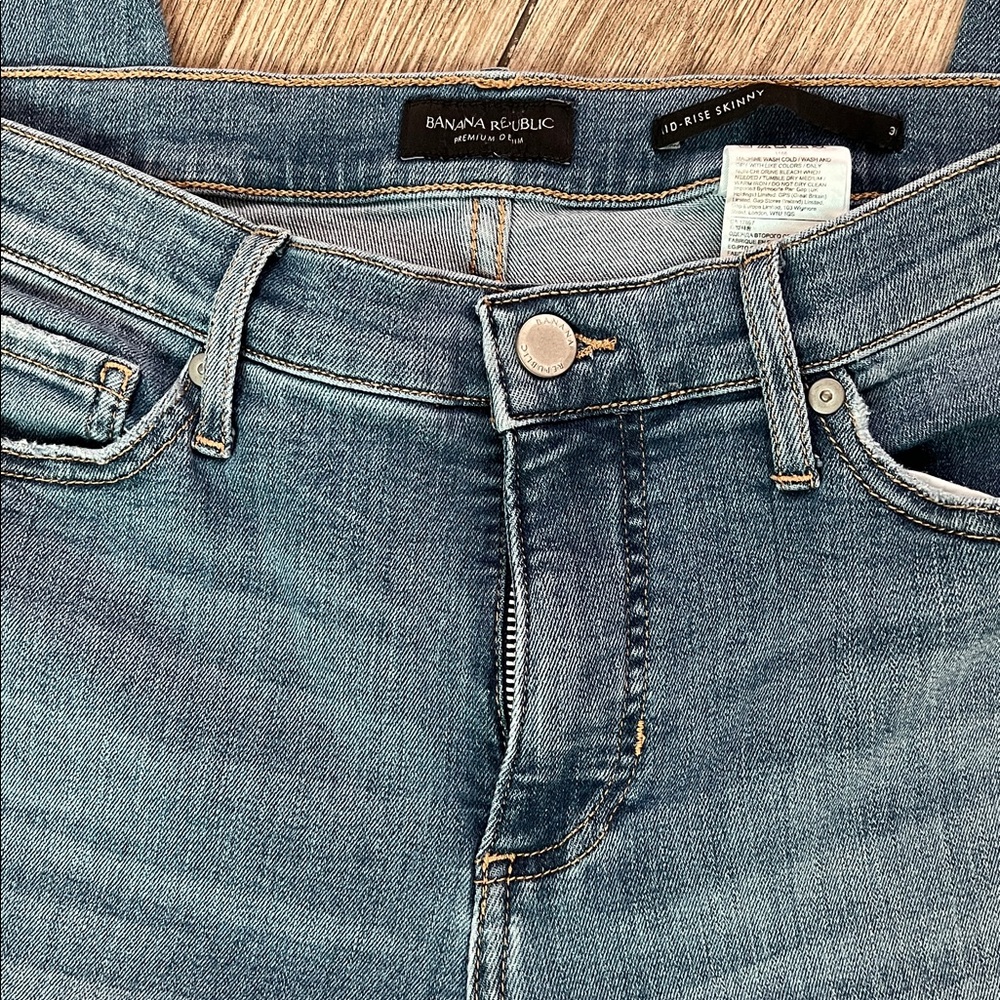 FINAL!  Banana Republic Mid-Rise Skinny Blue Denim Jeans- Sz 30 - Picture 2 of 9